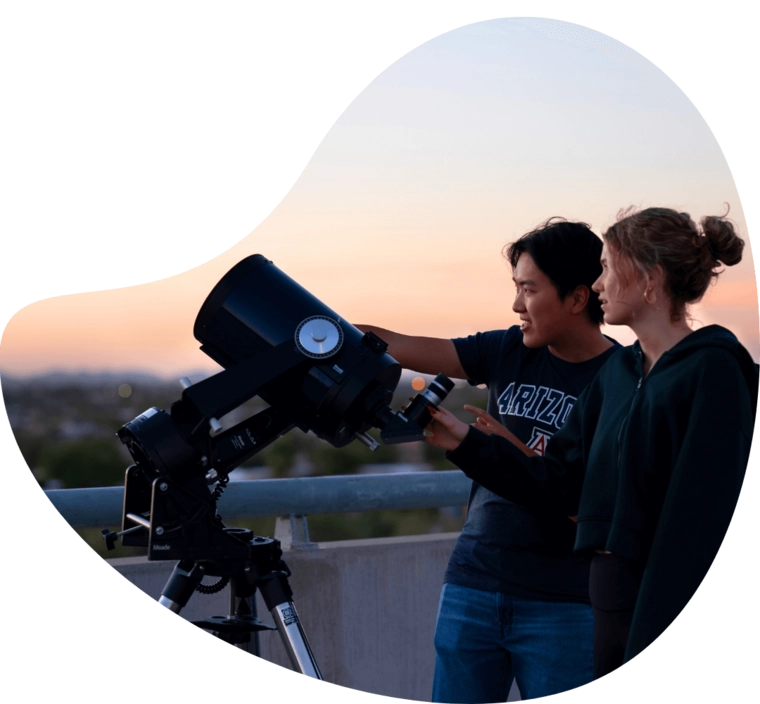 Telescope and students