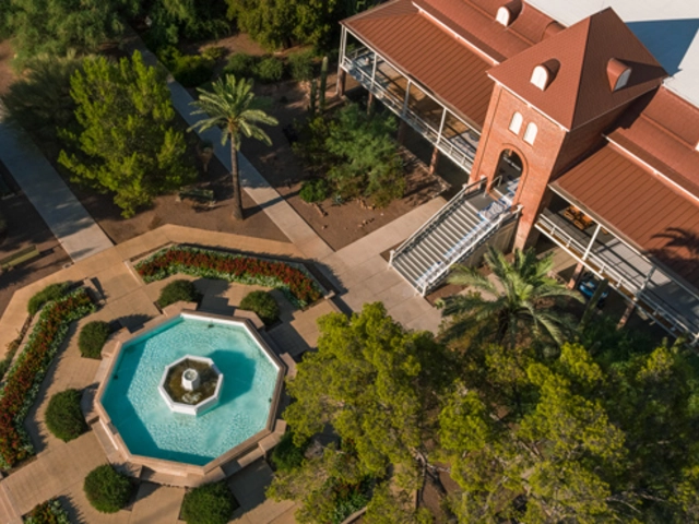 Top view of old main