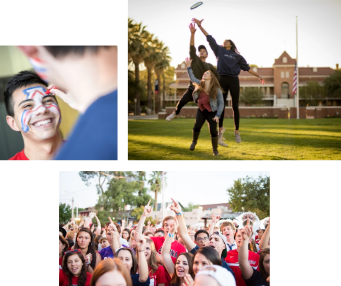 Students showing wildcat pride